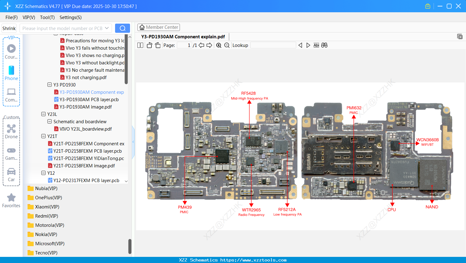VIVO Y3-PD1930AM Component Explain